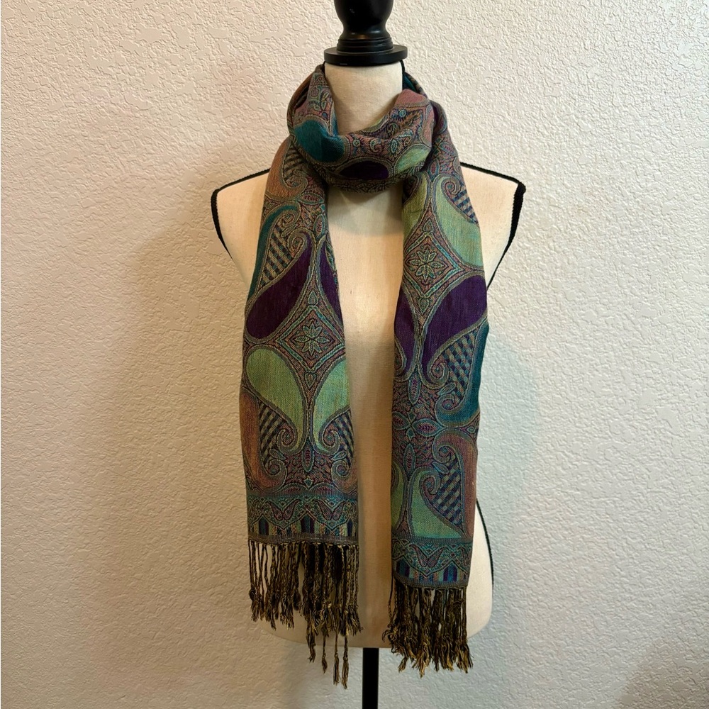RUYIS Colorful Paisley Print Pashmina Wrap Scarf